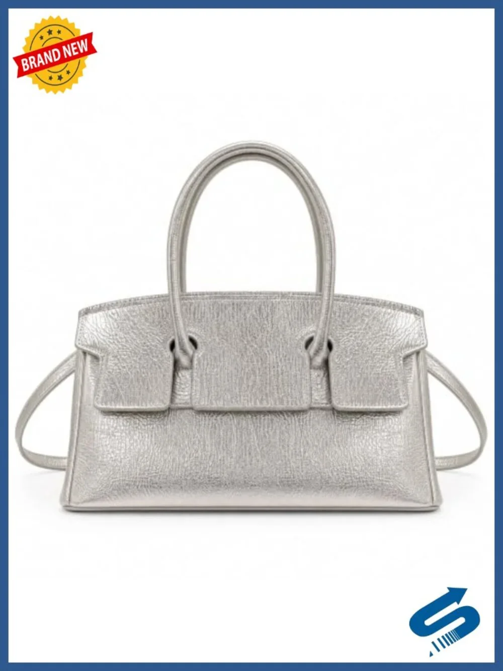 PU Leather Top Handle Handbag with Magnetic Closure Shoulder Purse